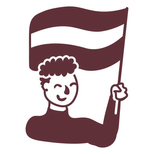 Person holding flag filled stroke