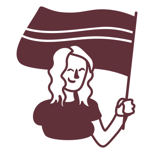 Garota com bandeira do orgulho cortada Desenho PNG