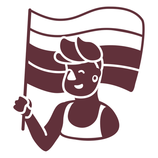 Persona con una bandera del orgullo recortada Diseño PNG