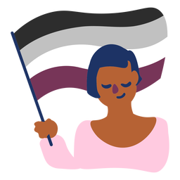 Girl with asexual flag flat