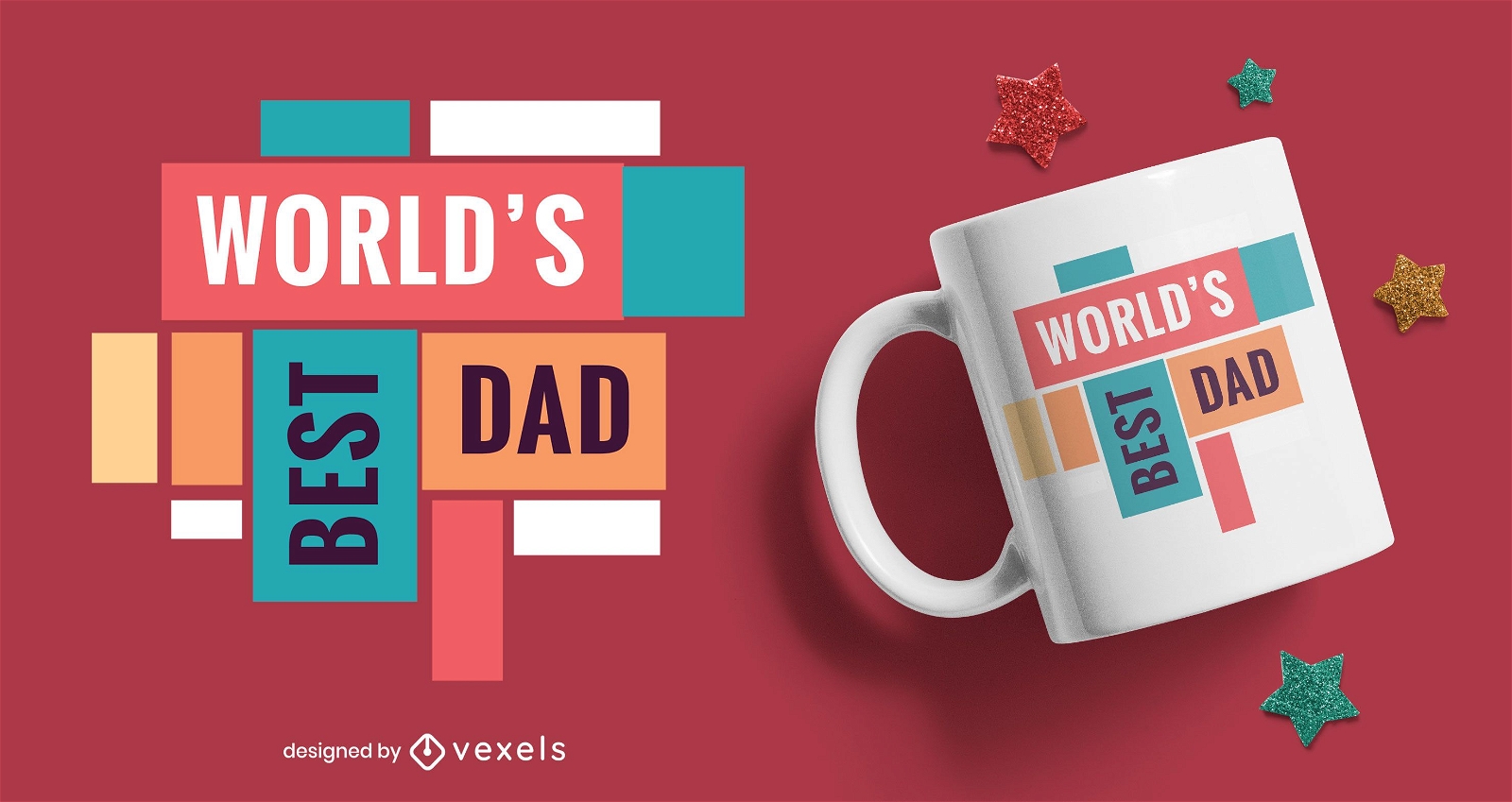 World's best dad flat mug design