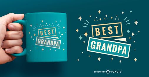 Best grandpa flat mug design