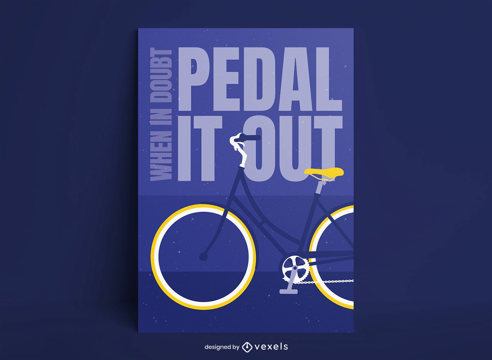 Flaches Radsport-Zitat-Poster