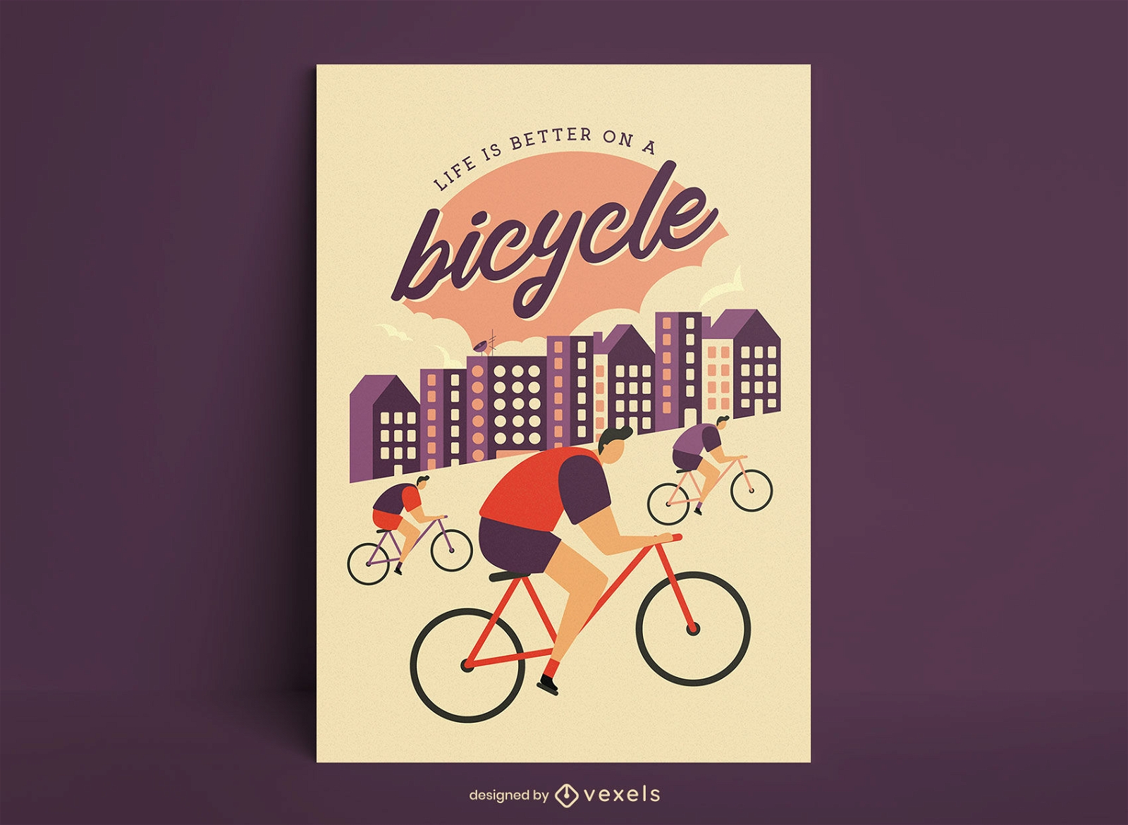 Cartaz de citações vintage de ciclismo