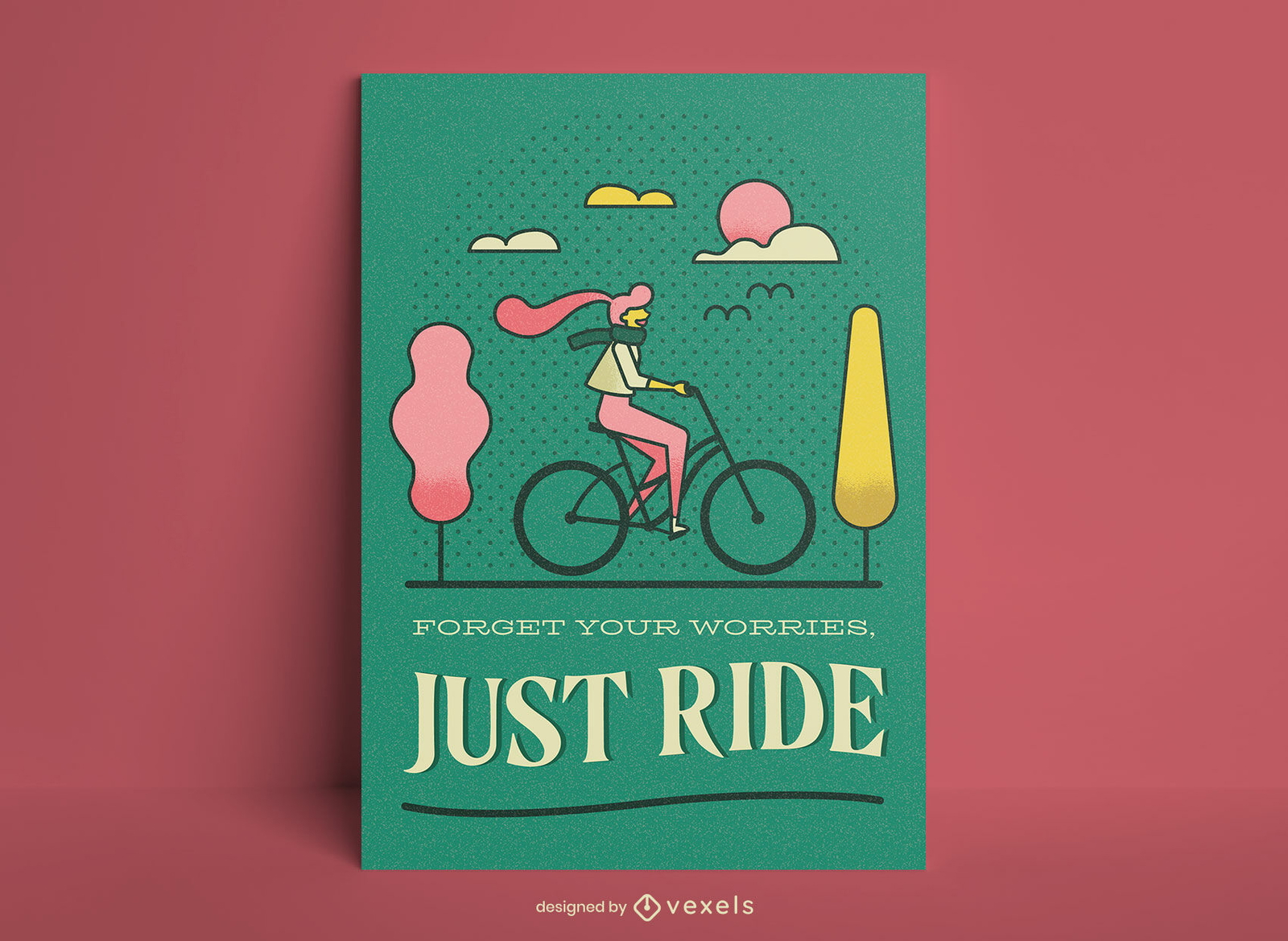 Póster solo monta en bicicleta