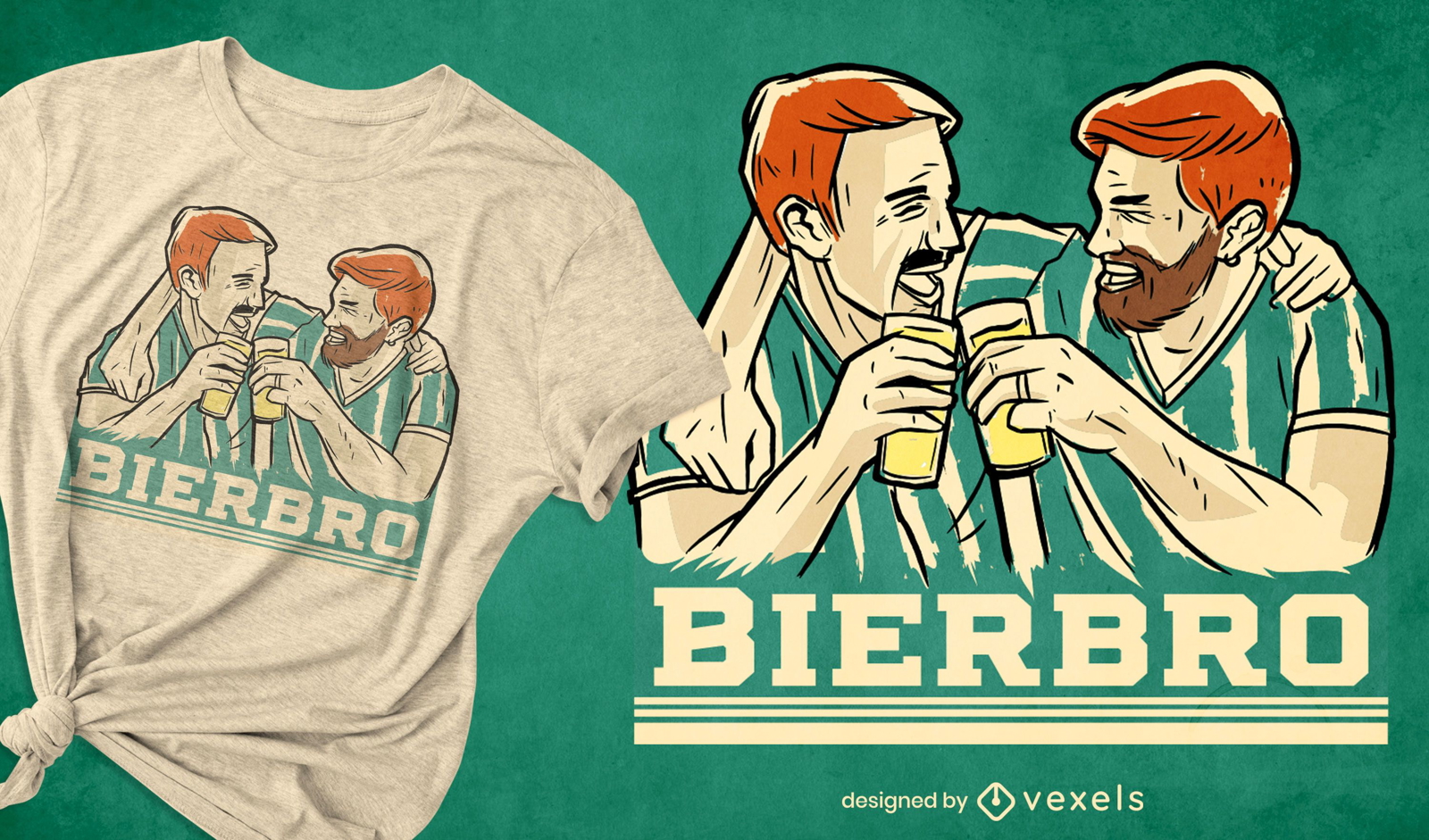 Amigos bebiendo cerveza dise?o de camiseta.
