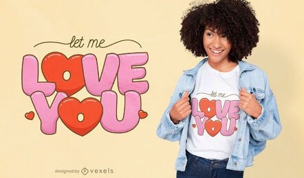 Te amo design de t-shirt com citação de coração