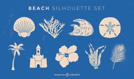 Beach and summer cut out elements