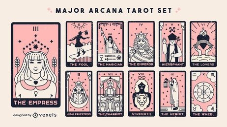 Set of major arcana tarot cards