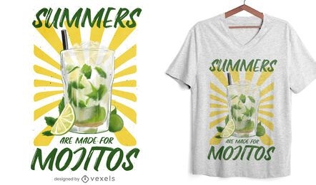 Mojito Sommergetränk T-Shirt Design