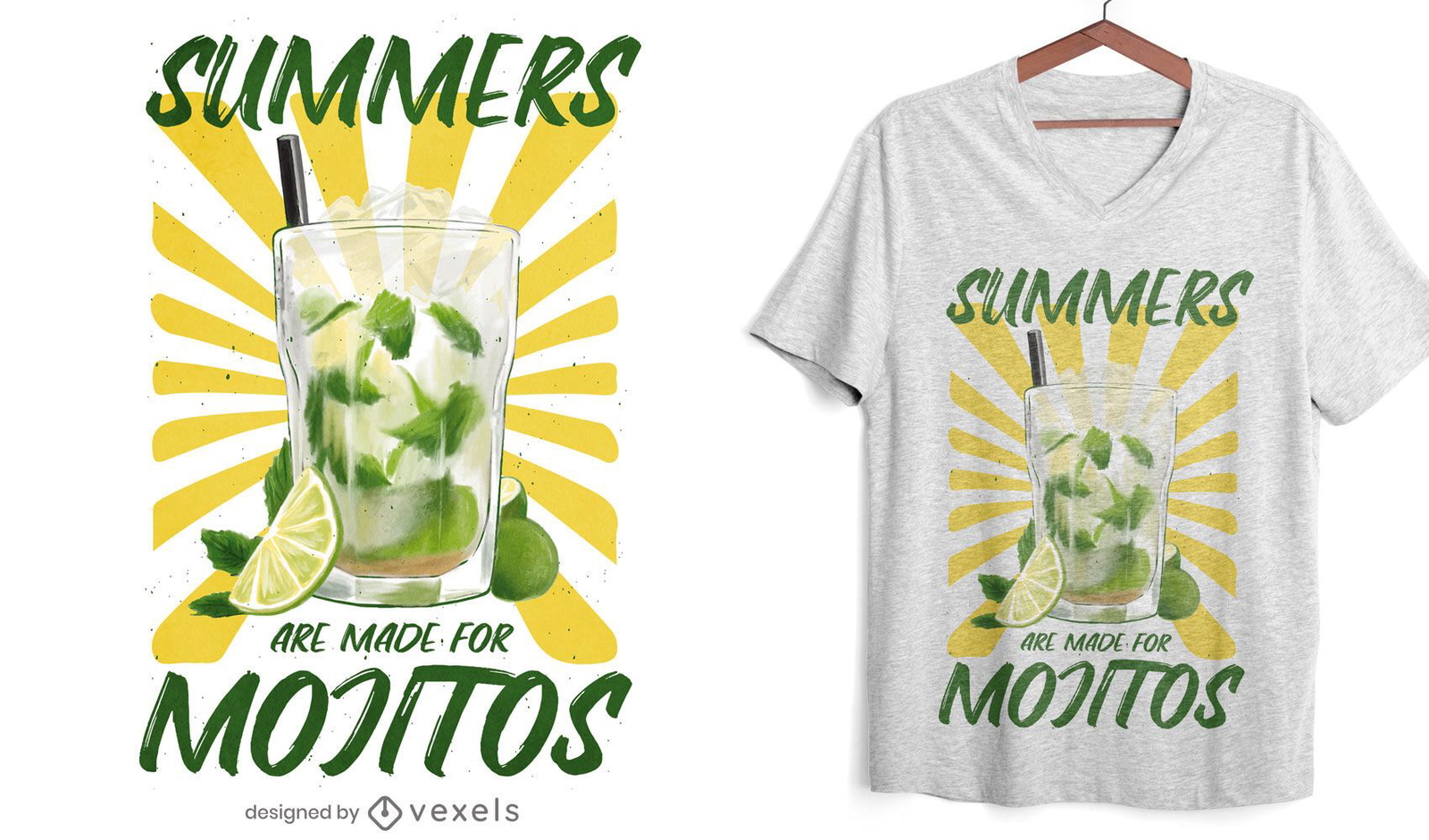 Design de t-shirt com bebida de verão Mojito