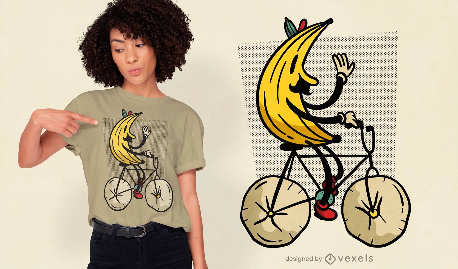 Bananenreiten Fahrrad lustiges T-Shirt Design