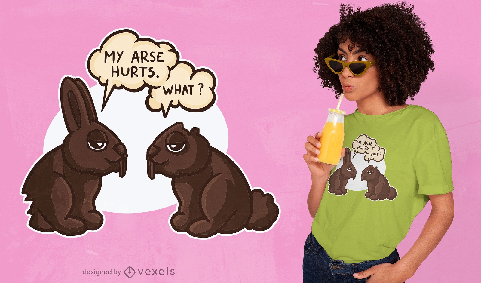 Diseño de camiseta de conejos de chocolate divertidos