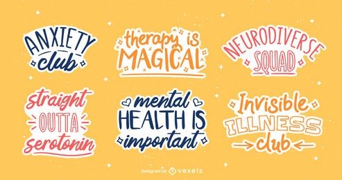 Mental health awareness quote badges