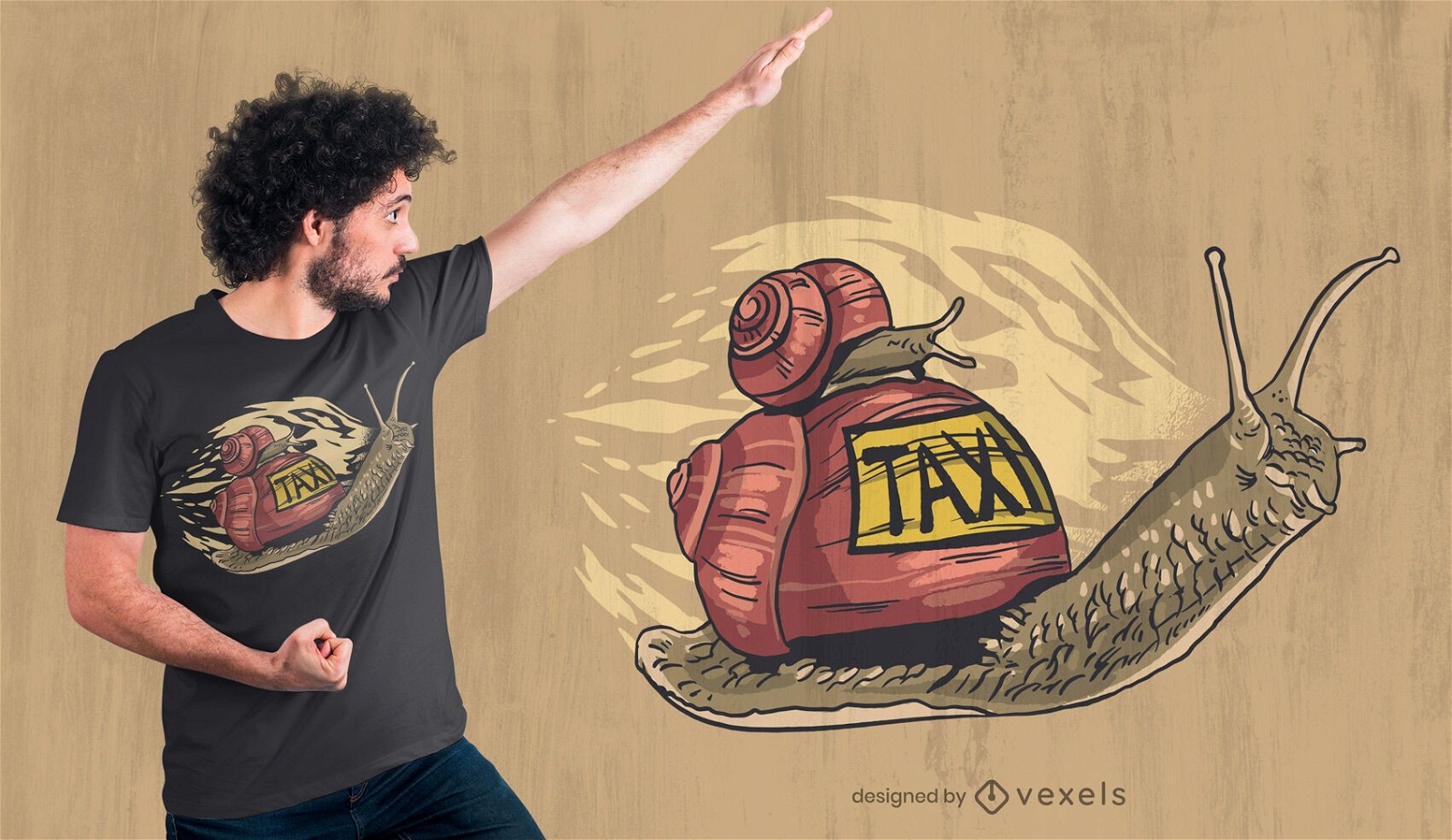 Snail taxi t-shirt design