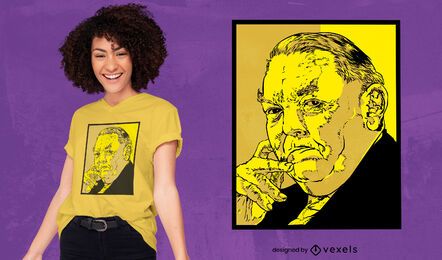 Politician man portrait t-shirt design