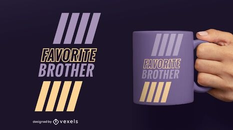 Favorite brother filled stroke mug design
