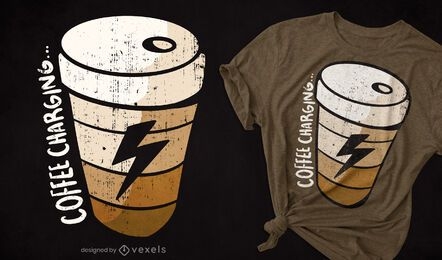 Coffee cup charging t-shirt design