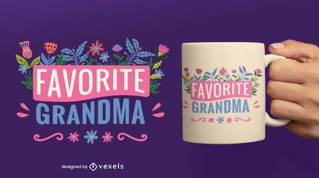 Favorite grandma flat mug design