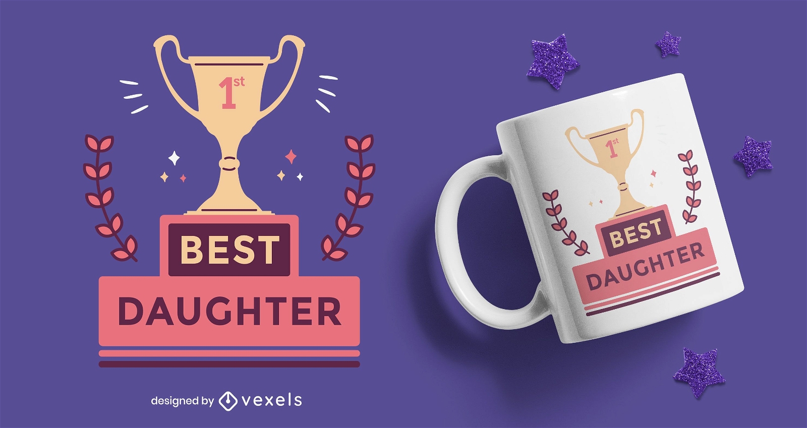 Best daughter prize flat mug design