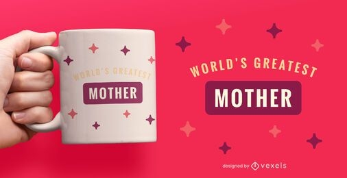 World's greatest mother flat mug design
