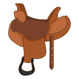 Wild west horse saddle color stroke Transparent PNG
