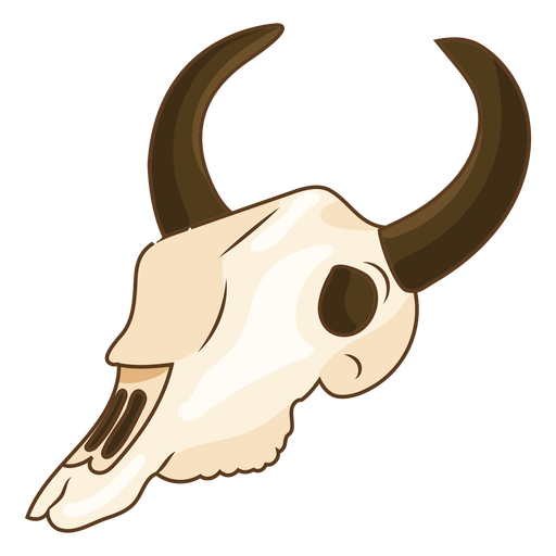 Bull skull color stroke