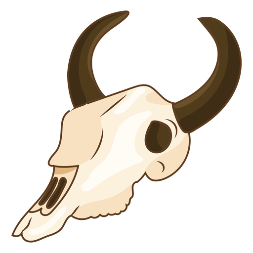 Bull skull color stroke PNG Design