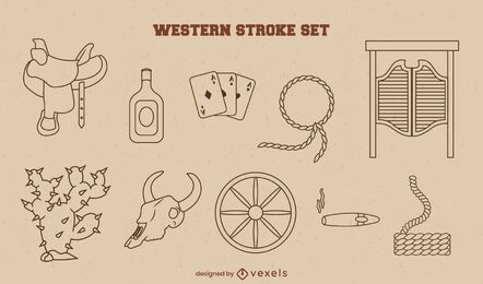 Cowboy items stroke set