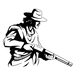 Cowboy man with gun PNG Design