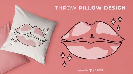 Lips throw pillow design