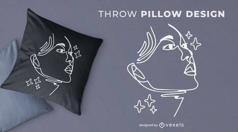 Design de almofada para rosto feminino