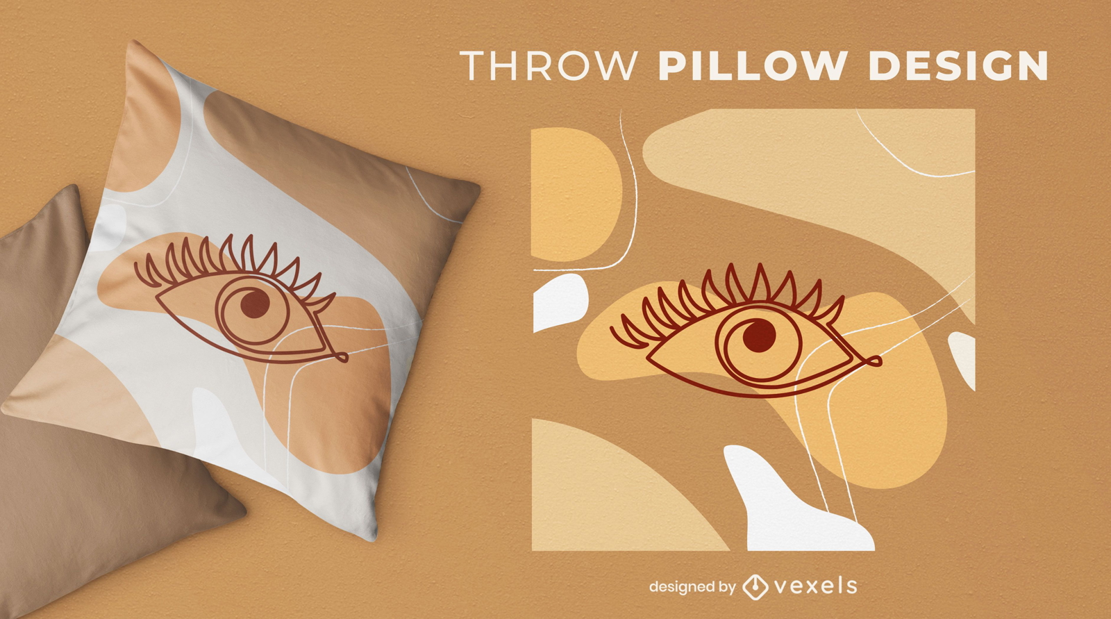 Diseño de almohada de ojo abstracto de trazo