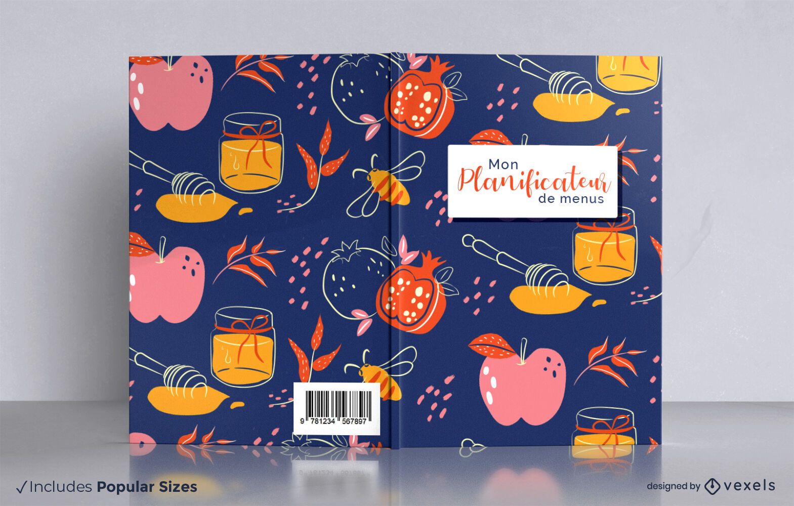 Design de capa de livro de culinária francesa planejador de menu