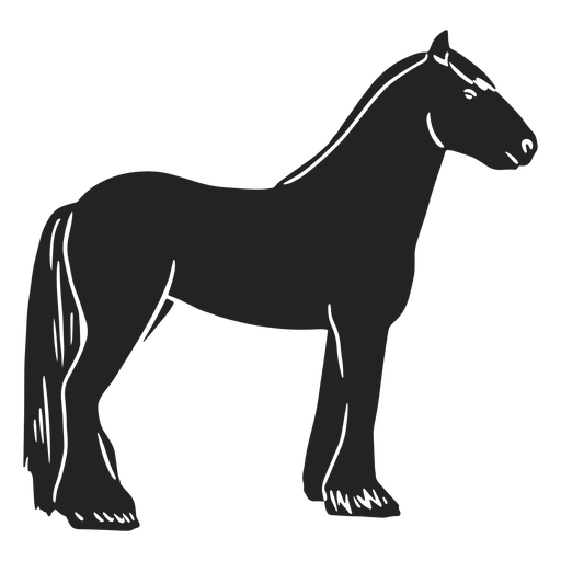 Pony de pie cortado Diseño PNG