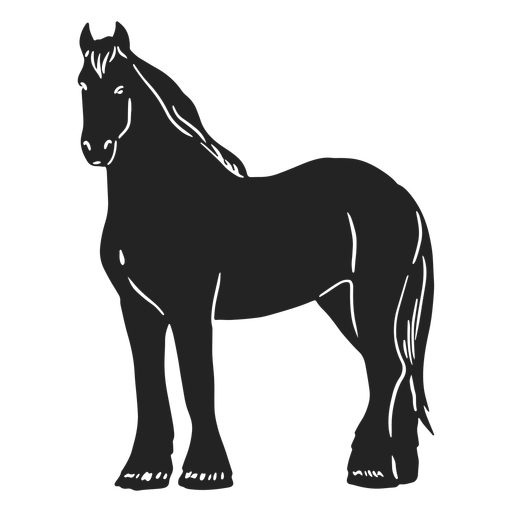 Cavalo em pé cortado Desenho PNG
