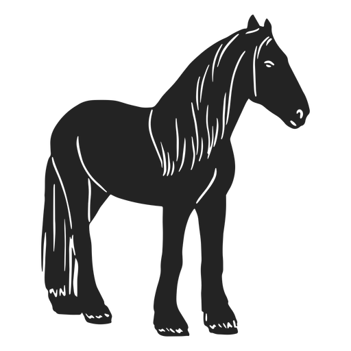 Cavalo selvagem em pé cortado Desenho PNG