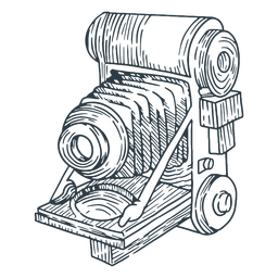 Dibujado a mano cámara analógica vintage Diseño PNG