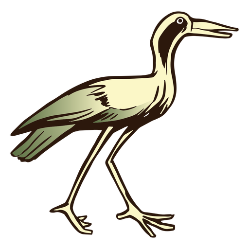 Grüner und brauner Vogelfarbstrich PNG-Design
