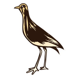 Trazo de color de pájaro marrón y amarillo Diseño PNG