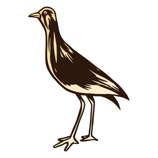 Brown and yellow bird color stroke PNG Design