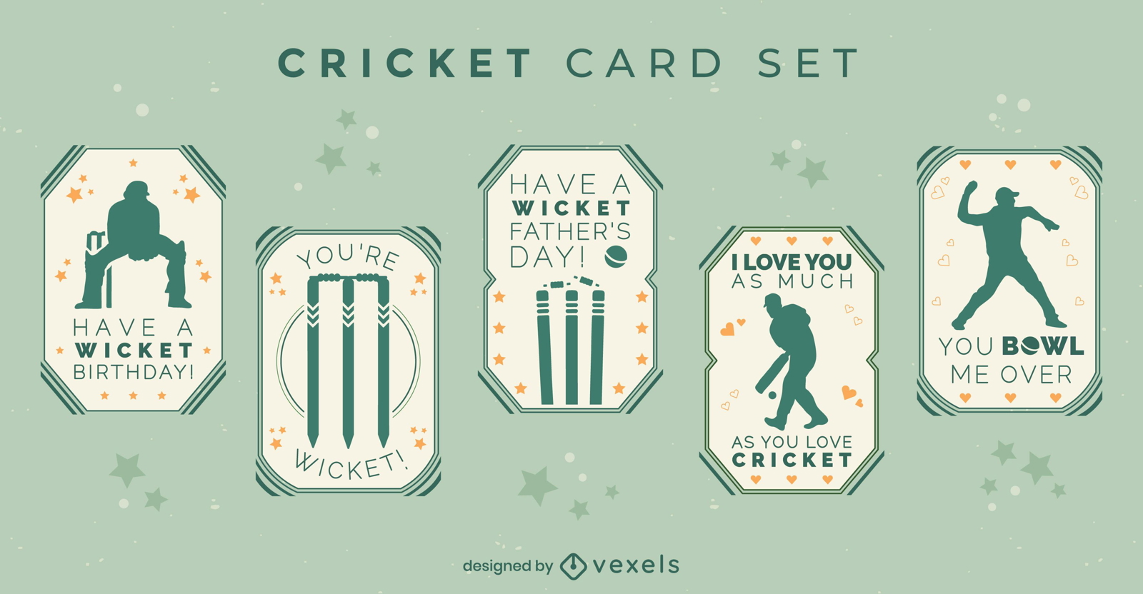 Cricket card with quotes set