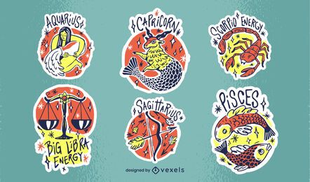 Set of zodiac signs stickers Set of zodiac signs stickers