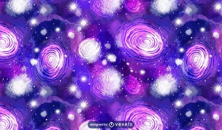 Galaxy space travel purple pattern design