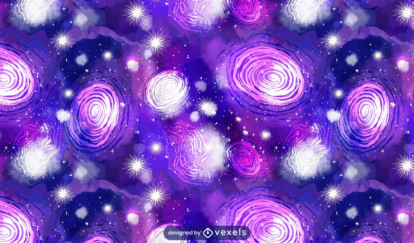 Diseño de patrón púrpura de viaje espacial de galaxia