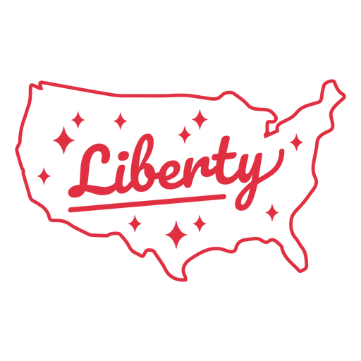 Liberty America Karte gefüllt Strich PNG-Design