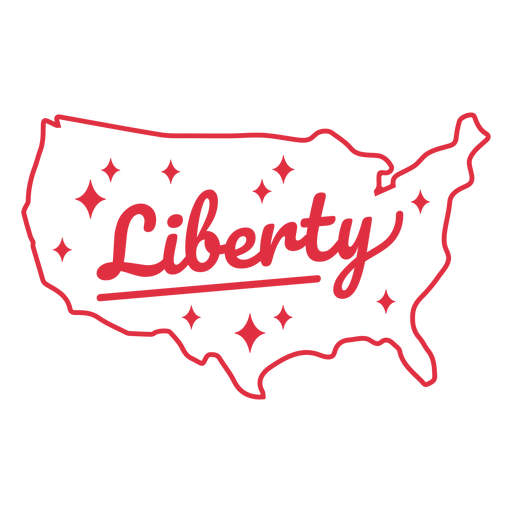 Liberty america mapa lleno de trazo Diseño PNG