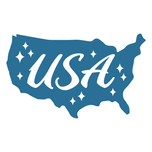 Insignia recortada del mapa de EE. UU. Diseño PNG