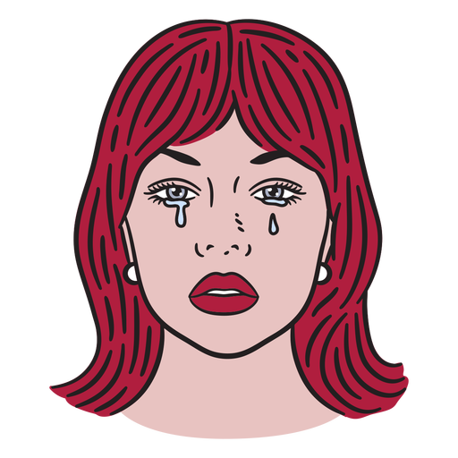 Crying woman color stroke