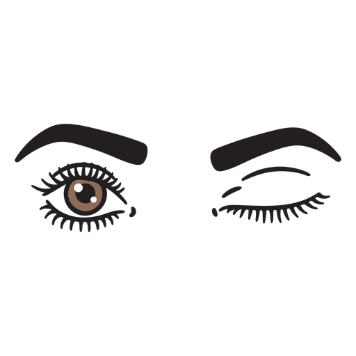 Eyes with makeup color stroke PNG Design